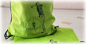 Bedruckter Schuhbeutel Golfmotiv